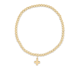 Classic Gold 3mm Bead Bracelet - Signature Cross Gold Charm Bracelets enewton