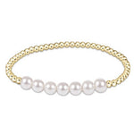 Classic Gold Beaded Bliss 3mm Bead Bracelet - 6mm Pearl Bracelets enewton