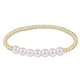 Classic Gold Beaded Bliss 3mm Bead Bracelet - 6mm Pearl Bracelets enewton