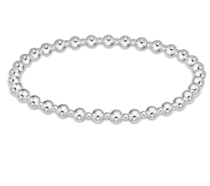Classic Grateful Pattern 4mm Bead Bracelet - Silver Bracelets enewton