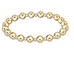 Classic Grateful Pattern 6mm Bead Bracelet - Mixed Metal Bracelets enewton