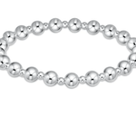 Classic Grateful Pattern 6mm Bead Bracelet - Silver Bracelets enewton