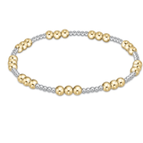 Classic Joy Pattern 4mm Bead Bracelet - Mixed Metal Bracelets enewton