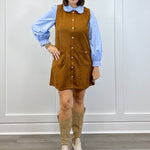 Classic Mod Button Dress - Camel Short Dresses Jodifl