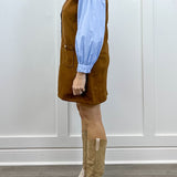 Classic Mod Button Dress - Camel Short Dresses Jodifl