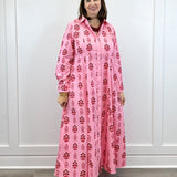Classic Shirtdress - Scarlet Blossom Long Dresses Livro