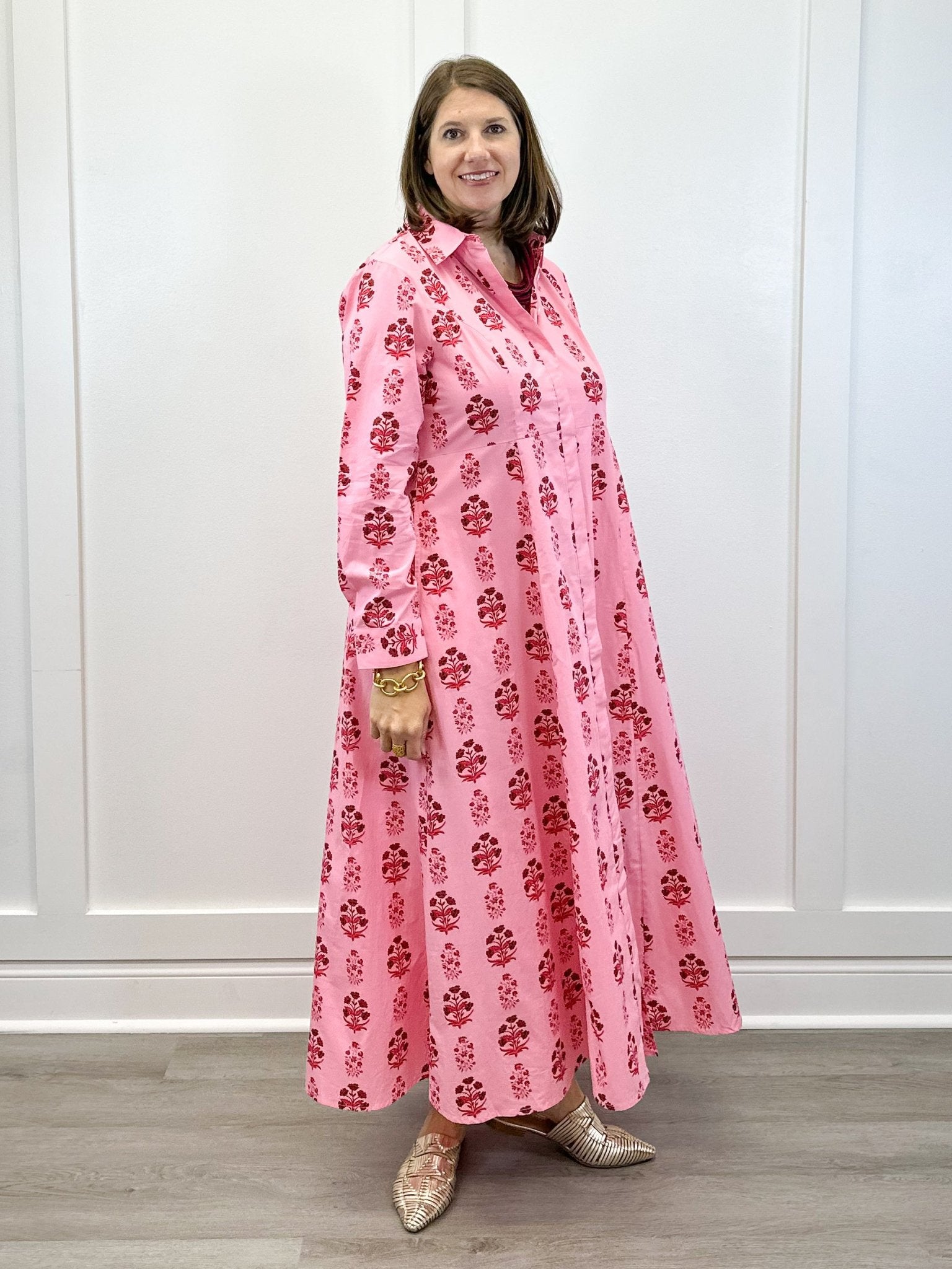 Classic Shirtdress - Scarlet Blossom Long Dresses Livro
