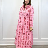 Classic Shirtdress - Scarlet Blossom Long Dresses Livro
