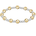 Classic Sincerity Pattern 6mm Bead Bracelet - Mixed Metal Bracelets enewton
