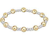 Classic Sincerity Pattern 6mm Bead Bracelet - Mixed Metal Bracelets enewton