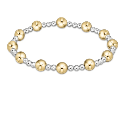 Classic Sincerity Pattern 6mm Bead Bracelet - Mixed Metal Bracelets enewton