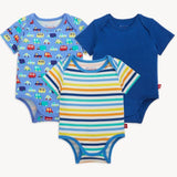 Cloudstretch Bodysuit Bundle 3 Pack - Blue Multi - Sugar Babies Children's Boutique/Meg's Shoppe