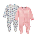 Cloudstretch Footie 2 Pack - Butterfly Multi Baby Sleepwear Magnetic Me