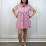 Cloverfield Striped Dress - Red Short Dresses Jodifl