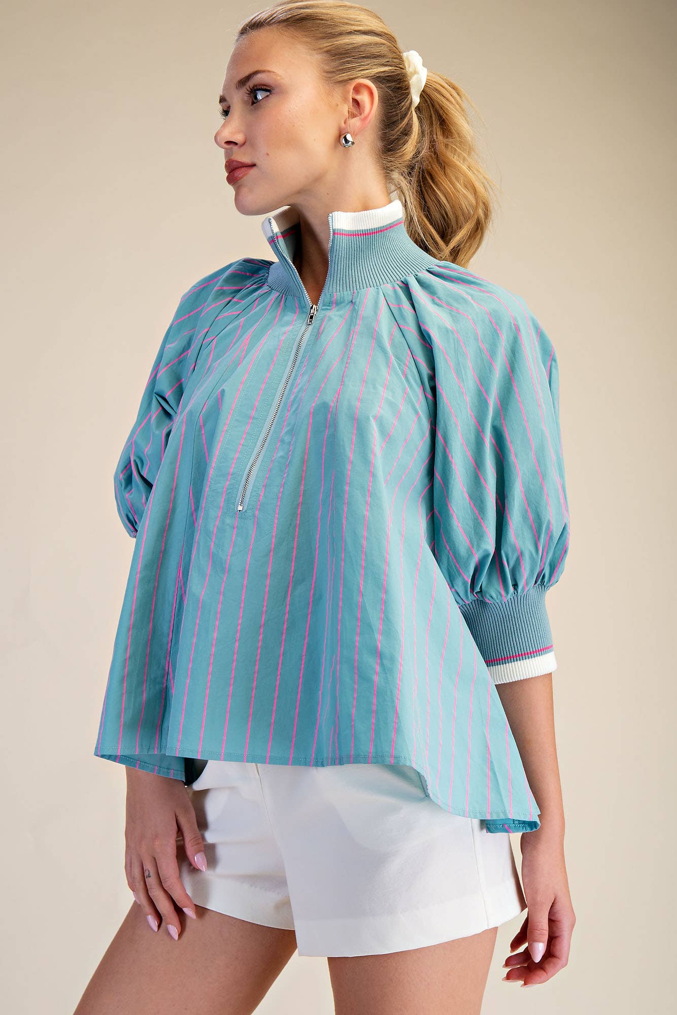 Coastal Cool Zip Top Tops Glam