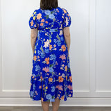 Cobalt Garden Midi Dress - Royal Long Dresses Jodifl