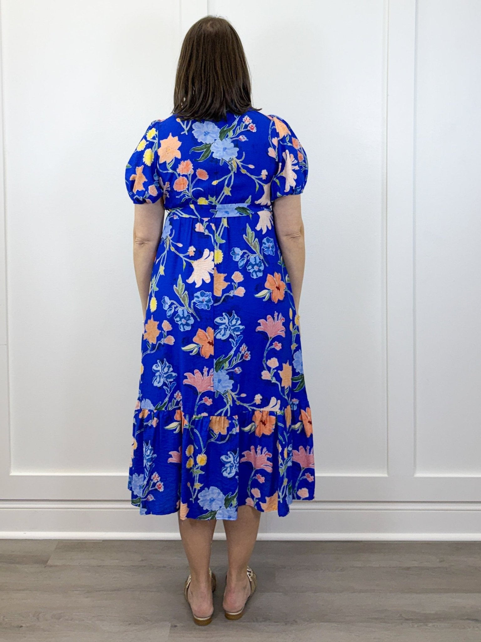 Cobalt Garden Midi Dress - Royal Long Dresses Jodifl