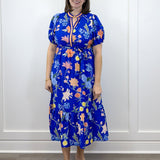 Cobalt Garden Midi Dress - Royal Long Dresses Jodifl