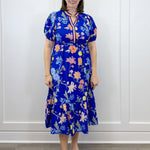 Cobalt Garden Midi Dress - Royal Long Dresses Jodifl