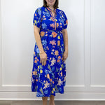 Cobalt Garden Midi Dress - Royal Long Dresses Jodifl