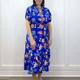 Cobalt Garden Midi Dress - Royal Long Dresses Jodifl