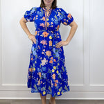 Cobalt Garden Midi Dress - Royal Long Dresses Jodifl