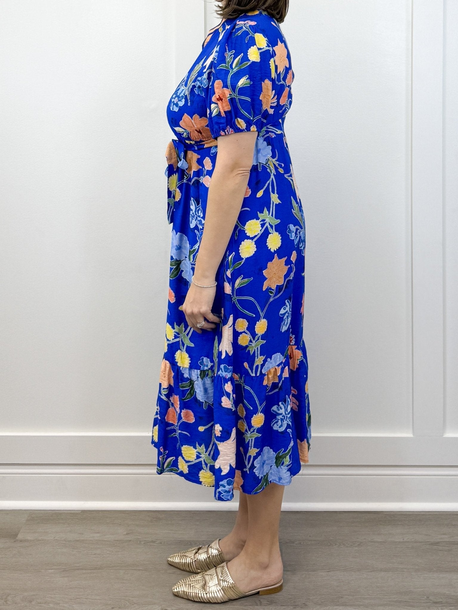 Cobalt Garden Midi Dress - Royal Long Dresses Jodifl