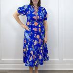 Cobalt Garden Midi Dress - Royal Long Dresses Jodifl