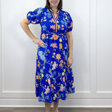 Cobalt Garden Midi Dress - Royal Long Dresses Jodifl