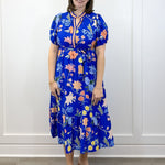 Cobalt Garden Midi Dress - Royal Long Dresses Jodifl