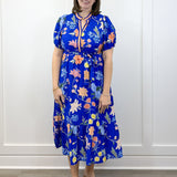 Cobalt Garden Midi Dress - Royal Long Dresses Jodifl