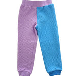 Color Block Jogger - Lavender & Blue Quilted Trellis Girls Pants + Leggings Bisby