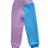 Color Block Jogger - Lavender & Blue Quilted Trellis Girls Pants + Leggings Bisby