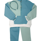 Color Block Pullover - Blue & Mint Girls Sweaters + Sweatshirts Bisby