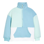 Color Block Pullover - Blue & Mint Girls Sweaters + Sweatshirts Bisby