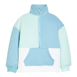 Color Block Pullover - Blue & Mint Girls Sweaters + Sweatshirts Bisby