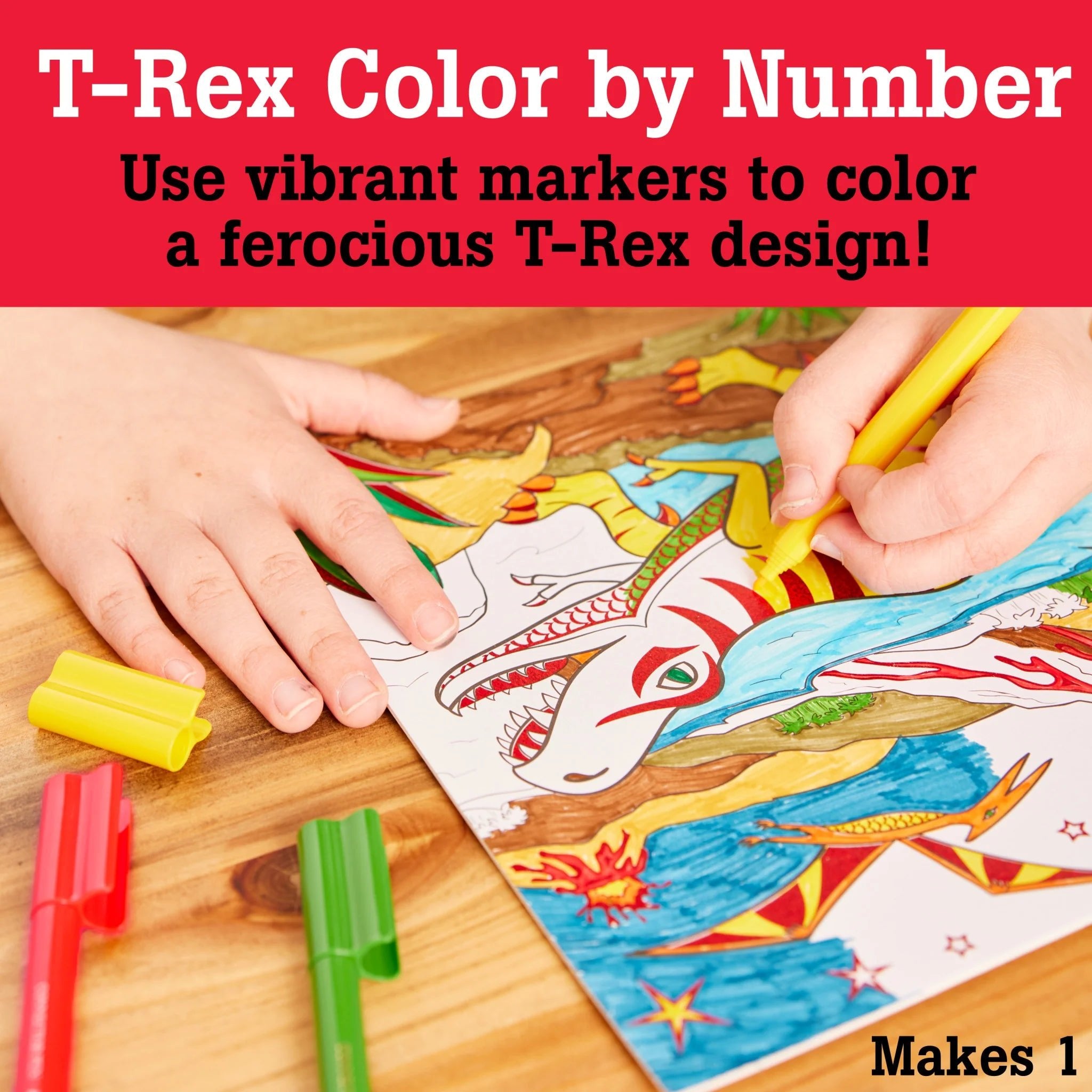 Color by Number T - Rex Foil Fun - Sugar Babies Children's Boutique/Meg's Shoppe