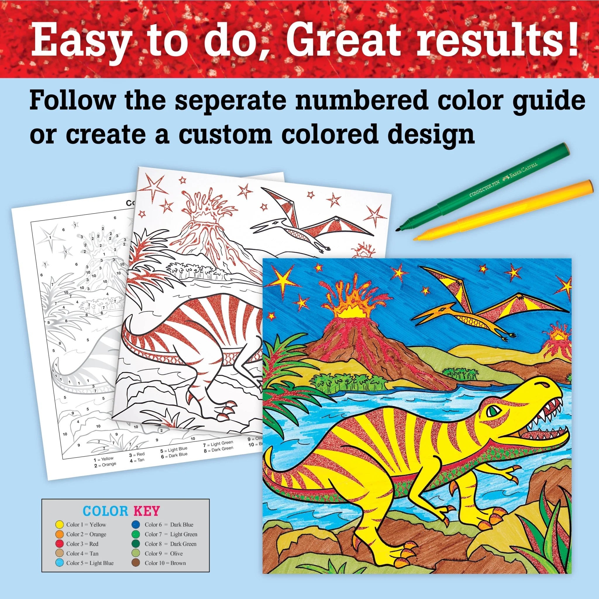 Color by Number T - Rex Foil Fun - Sugar Babies Children's Boutique/Meg's Shoppe