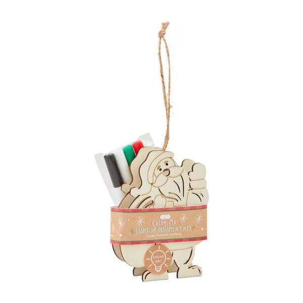 Color-Me Light-Up Ornaments - Assorted Seasonal Mudpie Santa