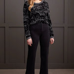 Comfort Stretch Fly Front Wide Leg Pants - Black Pants Tribal