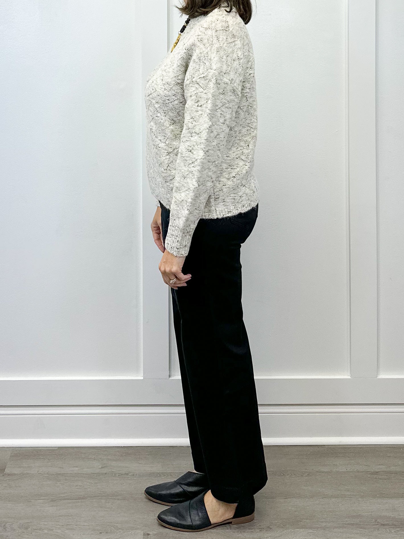 Comfort Stretch Fly Front Wide Leg Pants - Black Pants Tribal