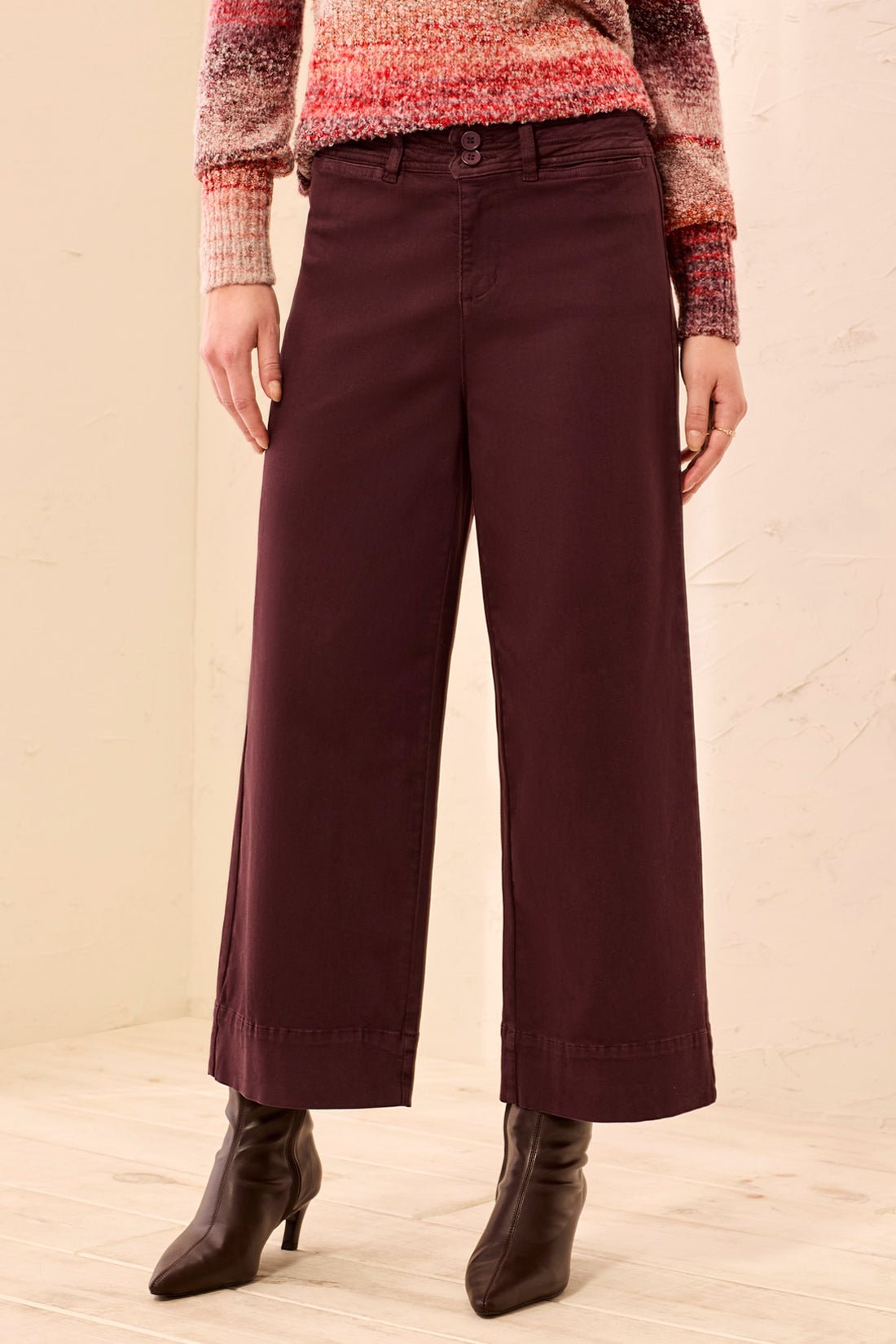 Comfort Stretch Wide Leg Pull-On Pants - Fudge Jeans Tribal