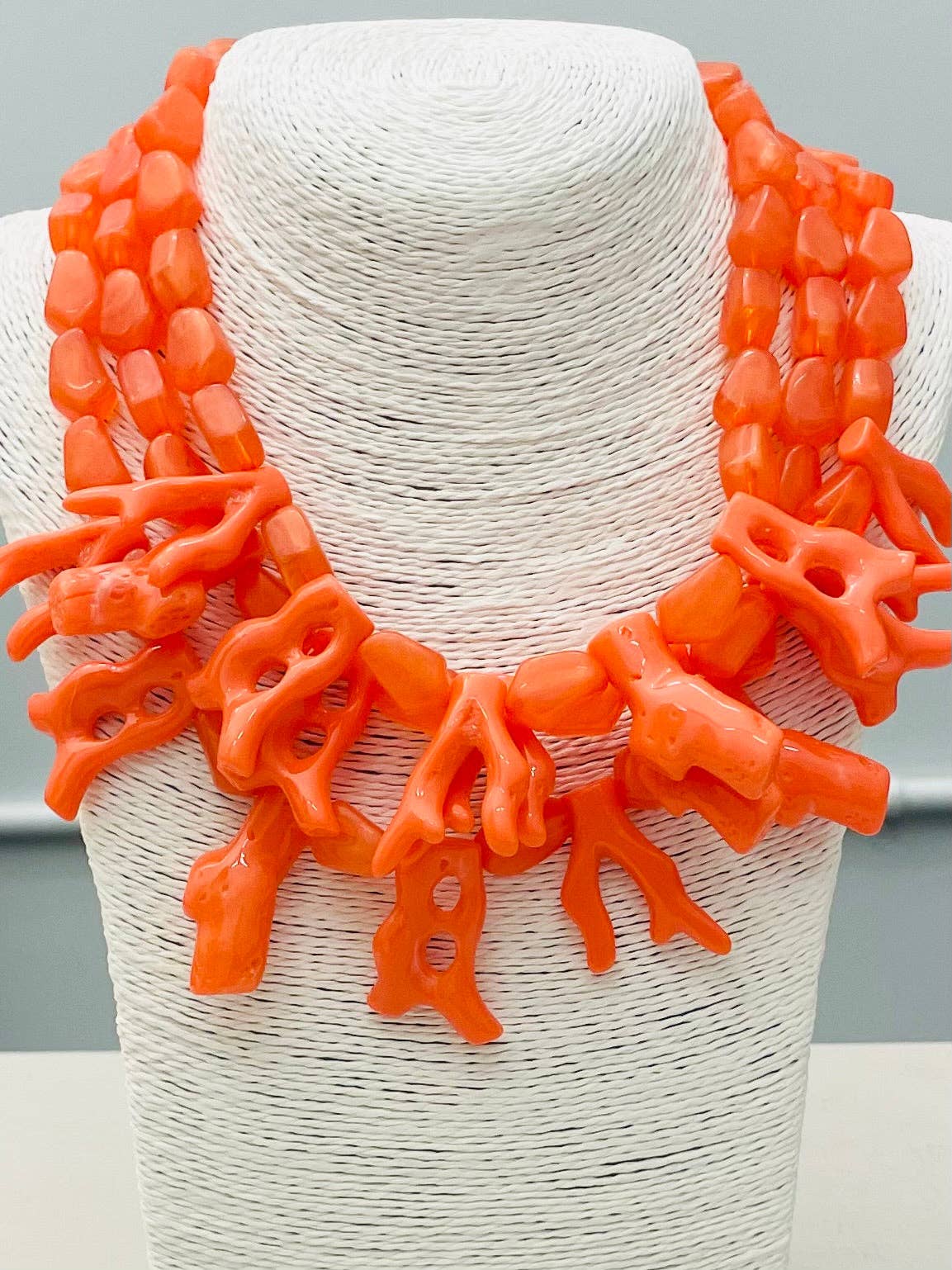 Coral Statement Necklace - Marbled Coral Necklaces TWO FORTY TWO