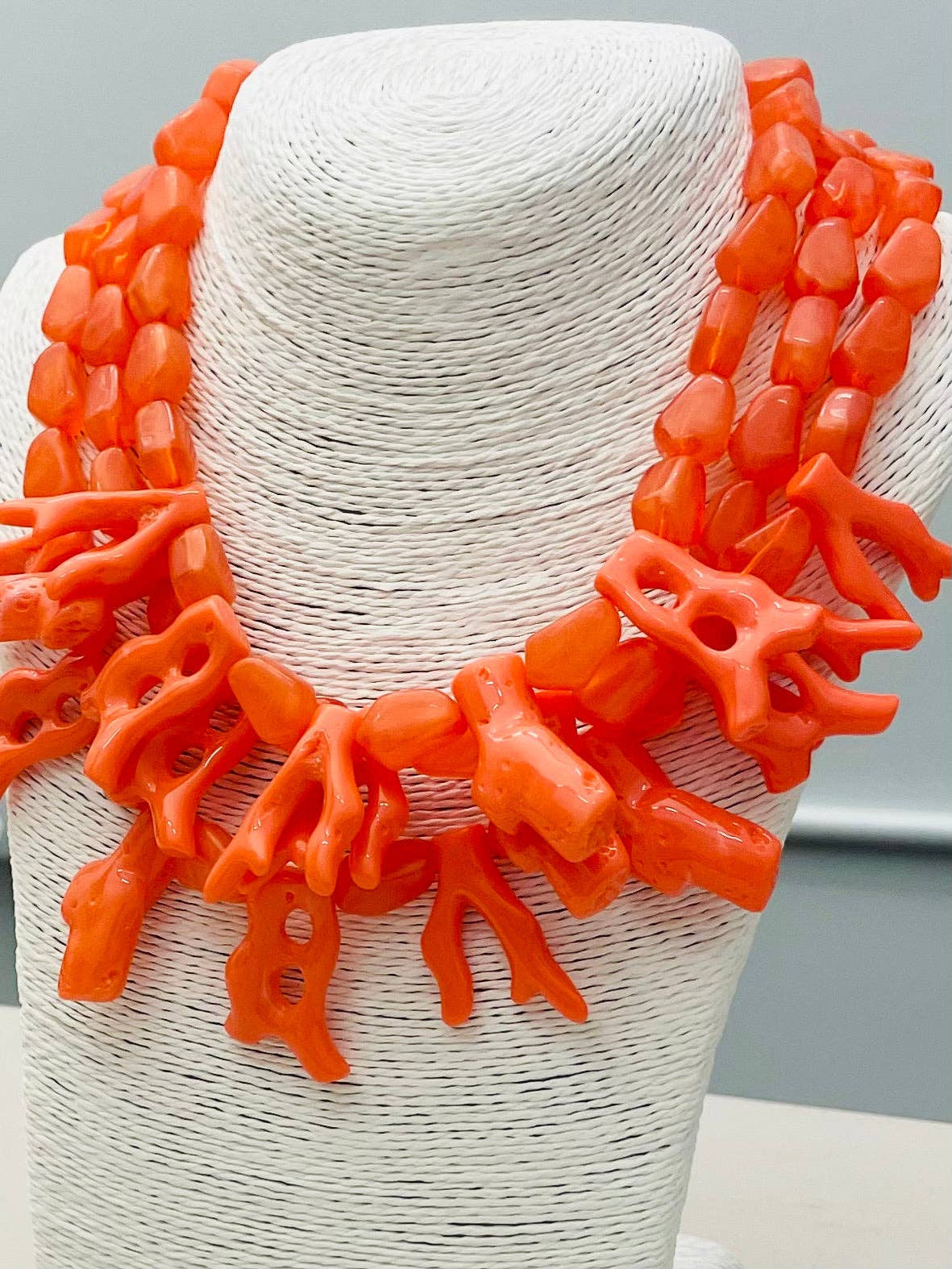 Coral Statement Necklace - Marbled Coral Necklaces TWO FORTY TWO