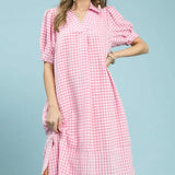 Cotton Candy Gingham Dress Long Dresses Umgee