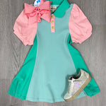 Country Club Dress - Aqua Mix Girls Play Dresses Finding Foxtale