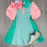 Country Club Dress - Aqua Mix Girls Play Dresses Finding Foxtale