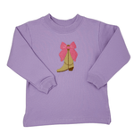 Cowgirl Crewneck Sweatshirt - Lavender Girls Sweaters + Sweatshirts Luigi