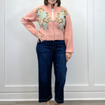 Cozy Flora Zip Sweater - Dusty Pink Sweaters &Merci