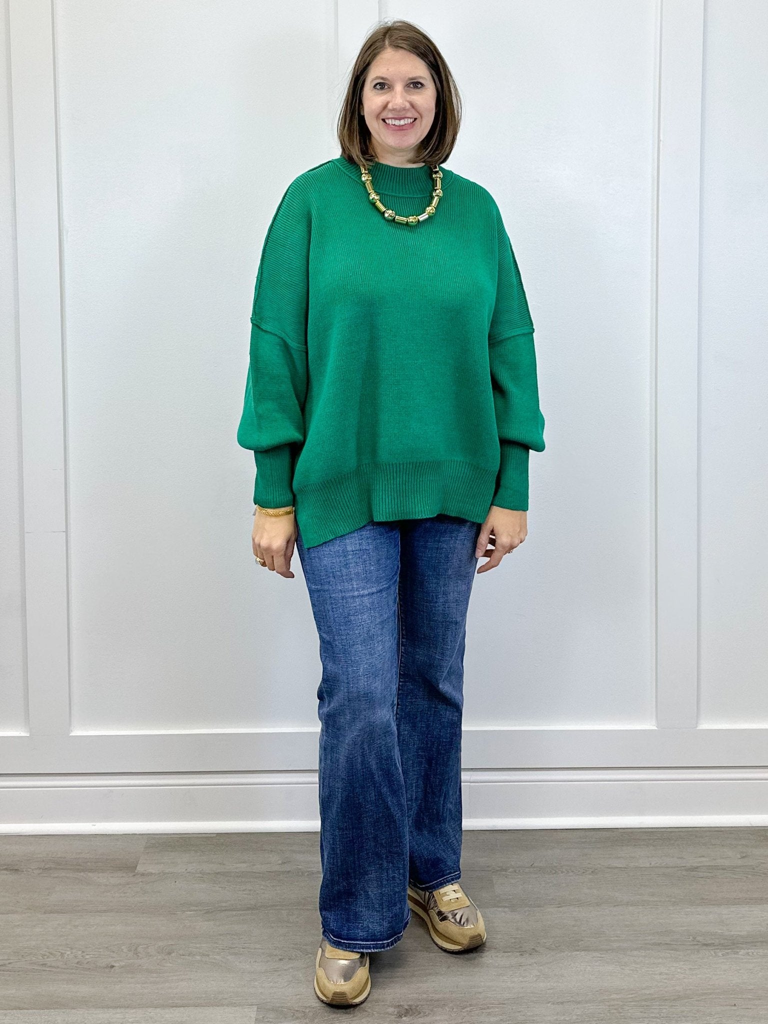 Cozy Pine Ribbed Sweater - Forest Green Sweaters Zenana